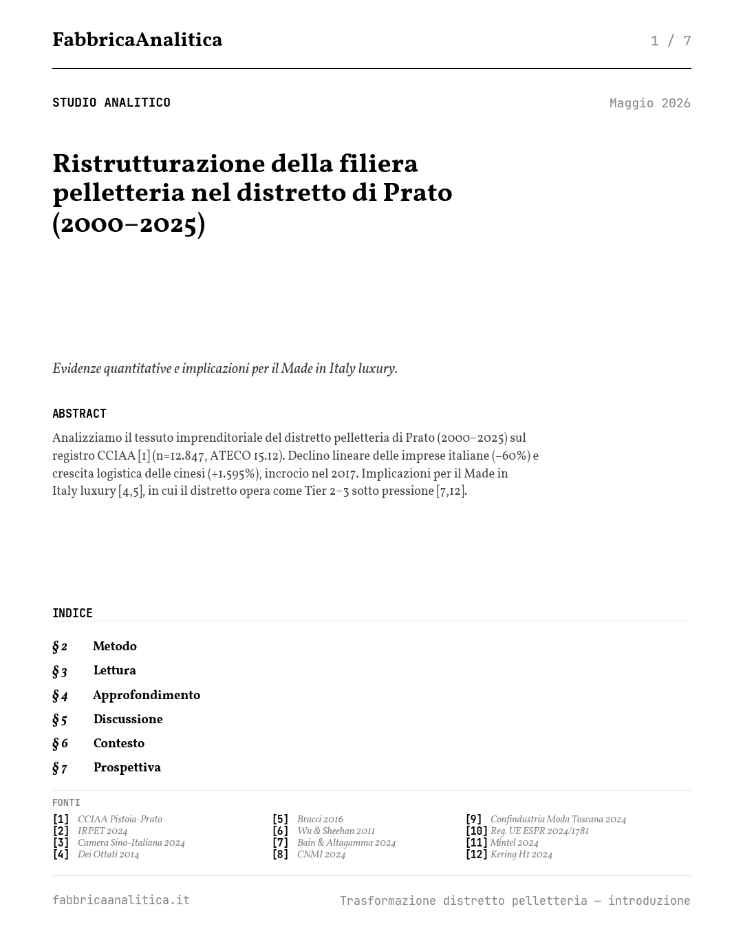 Slide 1 — studio distretto pelletteria Prato 2000–2025